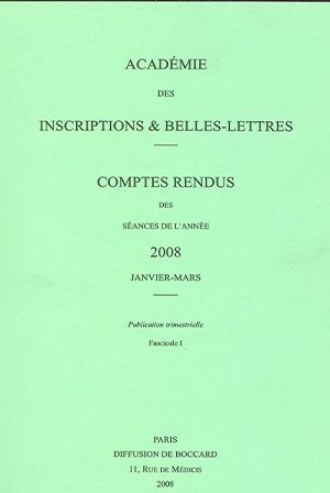 Comptes rendus de l’Académie de Janvier-Mars 2008