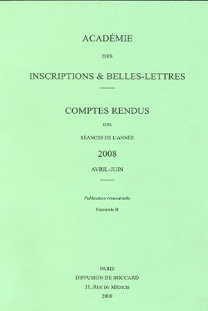 Comptes rendus de l’Académie d’Avril à Juin 2008