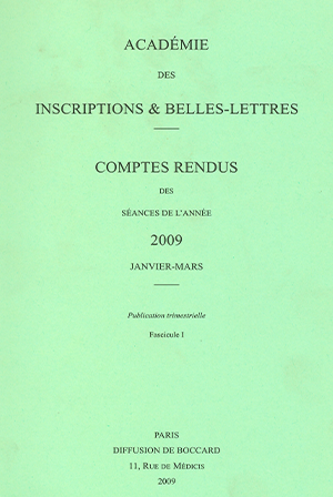 Comptes rendus de l’Académie de Janvier-Mars 2009
