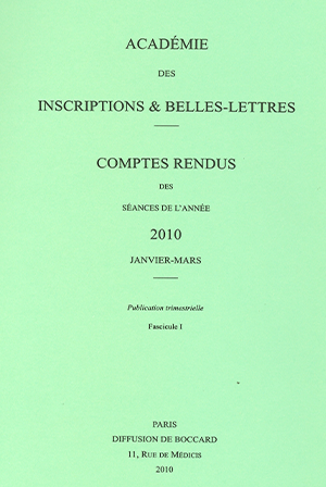 Comptes rendus de l’Académie de Janvier-Mars 2010
