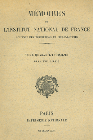 Mémoires de l’Institut de France. Tome XLIII/1