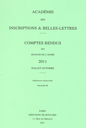 Comptes rendus de l’Académie de Juillet à Octobre 2011
