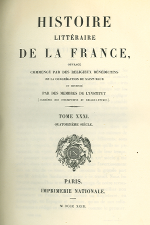 Histoire littéraire de la France. Tome 31
