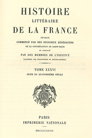 Histoire littéraire de la France. Tome 36