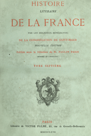Histoire littéraire de la France. Tome 7