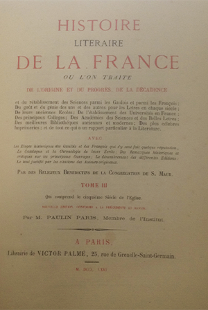 Histoire littéraire de la France. Tome 3