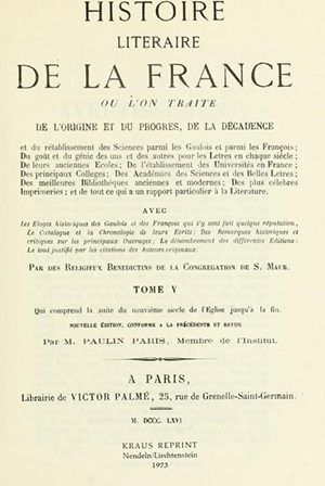 Histoire littéraire de la France. Tome 5