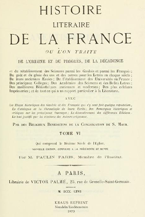 Histoire littéraire de la France. Tome 6