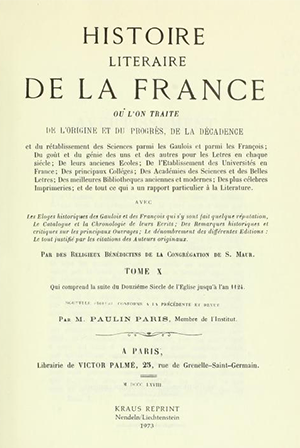 Histoire littéraire de la France. Tome 10