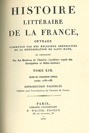 Histoire littéraire de la France. Tome 19