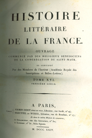 Histoire littéraire de la France. Tome 16