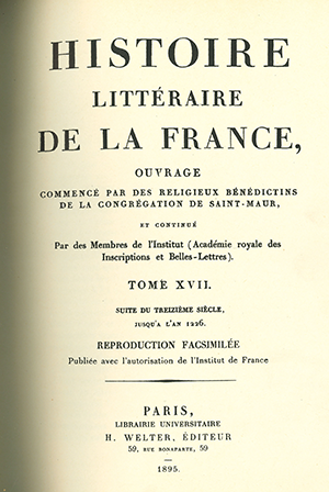 Histoire littéraire de la France. Tome 17
