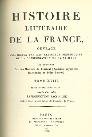 Histoire littéraire de la France. Tome 18
