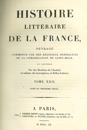 Histoire littéraire de la France. Tome 22