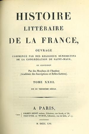 Histoire littéraire de la France. Tome 23