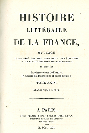Histoire littéraire de la France. Tome 24