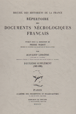 Recueil des Historiens de la France, Obituaires, vol. VII/4