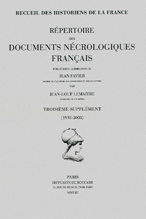Recueil des Historiens de la France, Obituaires, vol. VII/5