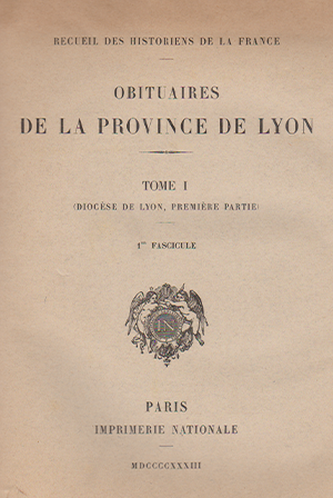 Recueil des Historiens de la France, Obituaires, T. V