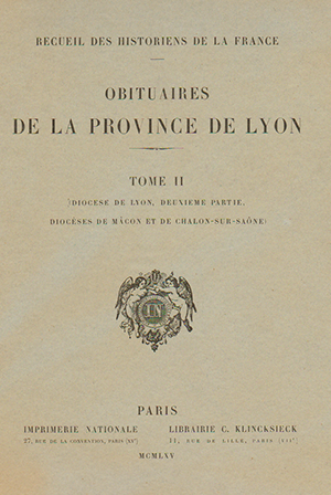Recueil des Historiens de la France, Obituaires, T. VI