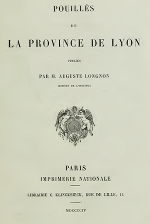Recueil des Historiens de la France, Pouillés – Tome I : Province de Lyon