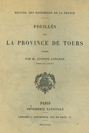 Recueil des Historiens de la France, Pouillés – Tome III : Province de Tours