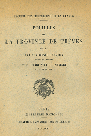 Recueil des Historiens de la France, Pouillés – Tome V : Province de Trèves