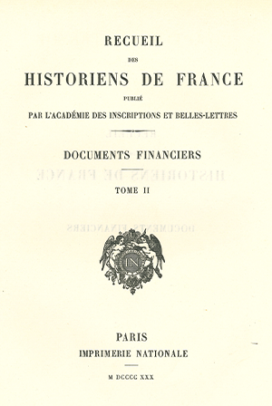 Tome II. Comptes du Trésor (1296, 1316, 1384, 1477)