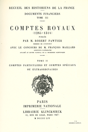 Tome III. Comptes royaux (1285-1314). Vol. 2