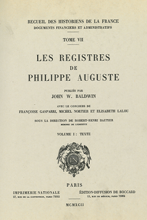Tome VII – Les registres de Philippe Auguste
