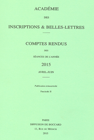 Comptes rendus de l’Académie d’Avril à Juin 2015