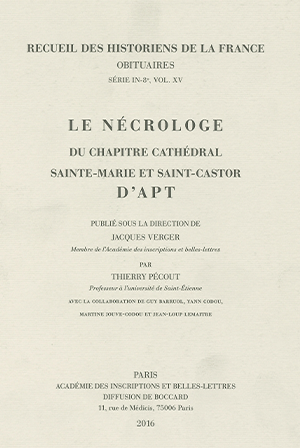 Recueil des Historiens de la France, Obituaires, vol. 15