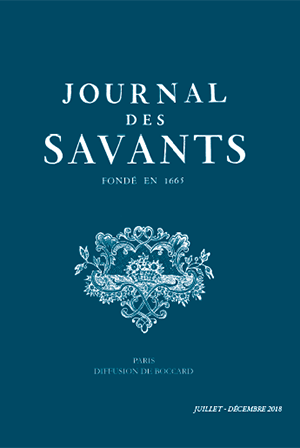 Journal des Savants : Juin-Décembre 2018