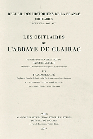 Recueil des Historiens de la France, Obituaires, vol. 19