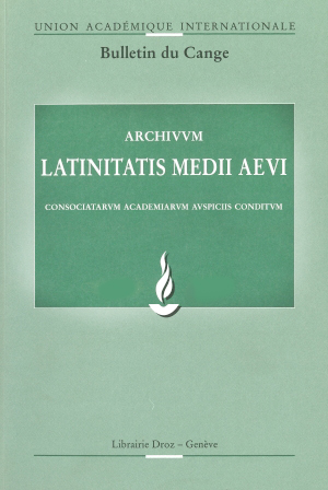 Archivum Latinitatis Medii Aevi 72, 2014