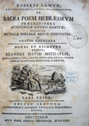 R. Lowth, De sacra poesi Hebraeorum… (Goettingae, 2e éd. 1770) : ouvrage ayant appartenu à Fauriel - © Société Asiatique