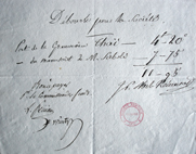 Note de frais d’Abel Rémusat, 1829 - © Société Asiatique