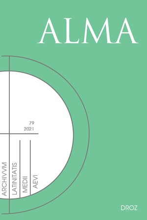 Archivum Latinitatis Medii Aevi, 79, 2021