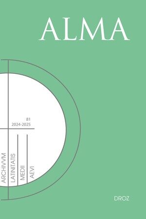 Archivum Latinitatis Medii Aevi, 81, 2024-2025